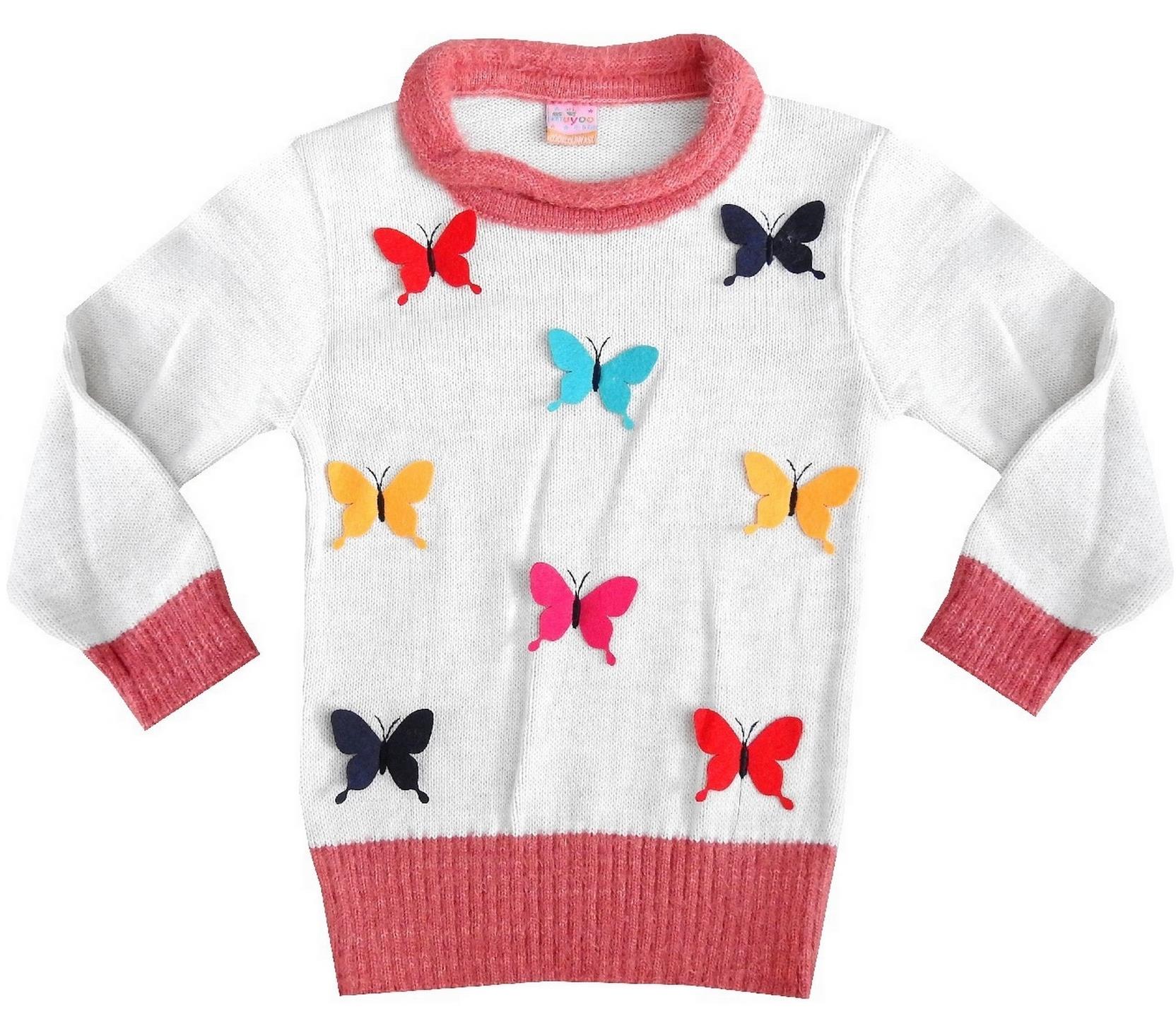 1217 Kız Kazak Kelebek Nakışlı 4-6-8-10 Yaş