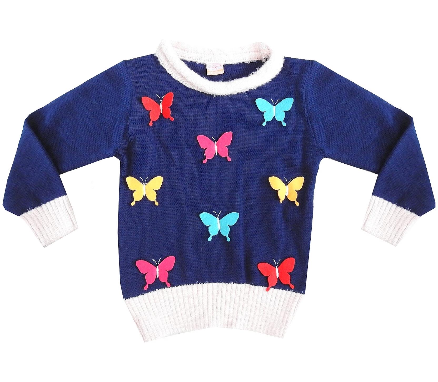 1217 Kız Kazak Kelebek Nakışlı 4-6-8-10 Yaş