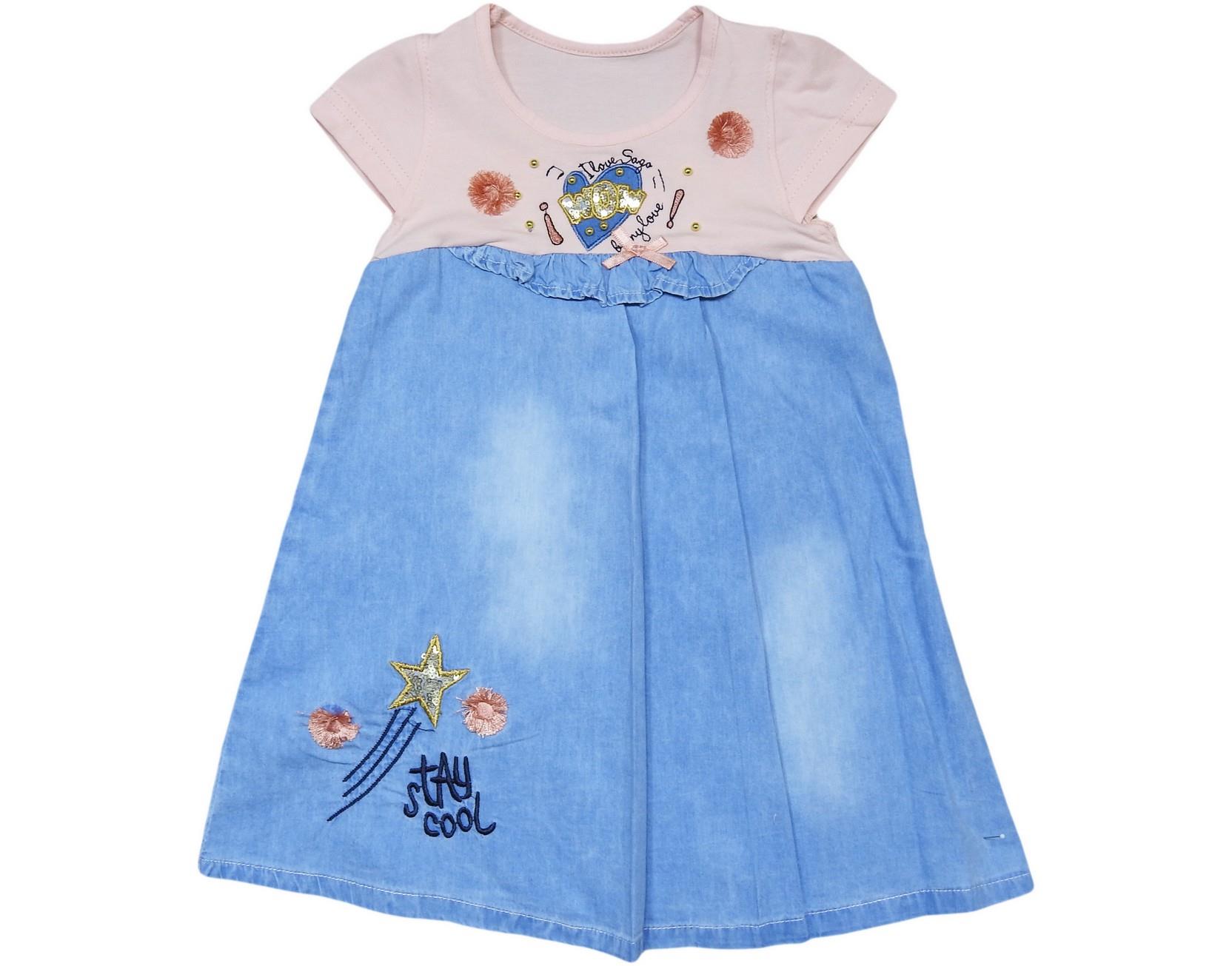 1219 toptan kız çocuk elbise wow nakış penyeli 3-4-5-6 yaş