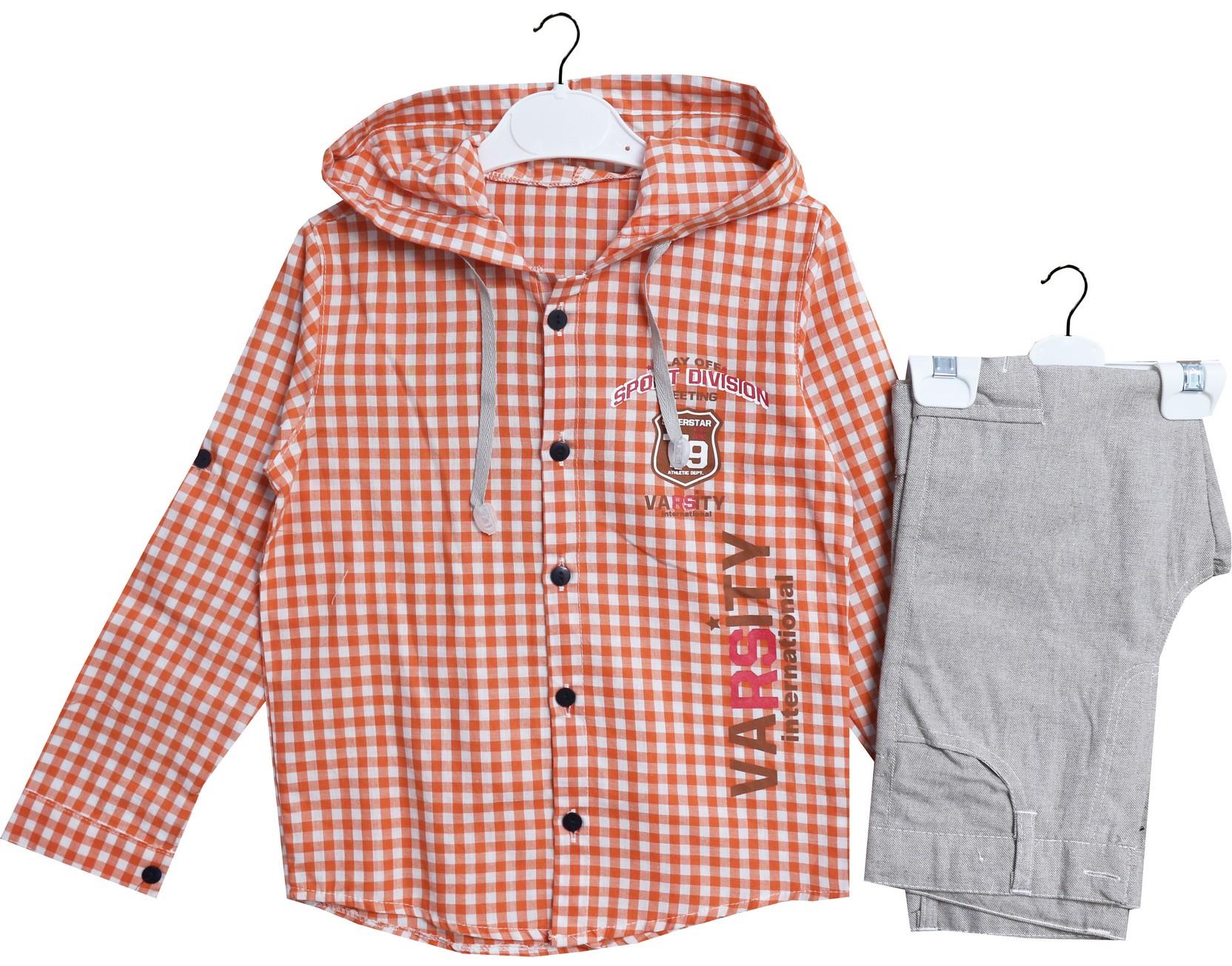 7055 оптом детские демисезонные костюмы-двойки, рубашки с брюками для мальчиков 5-6-7-8 лет