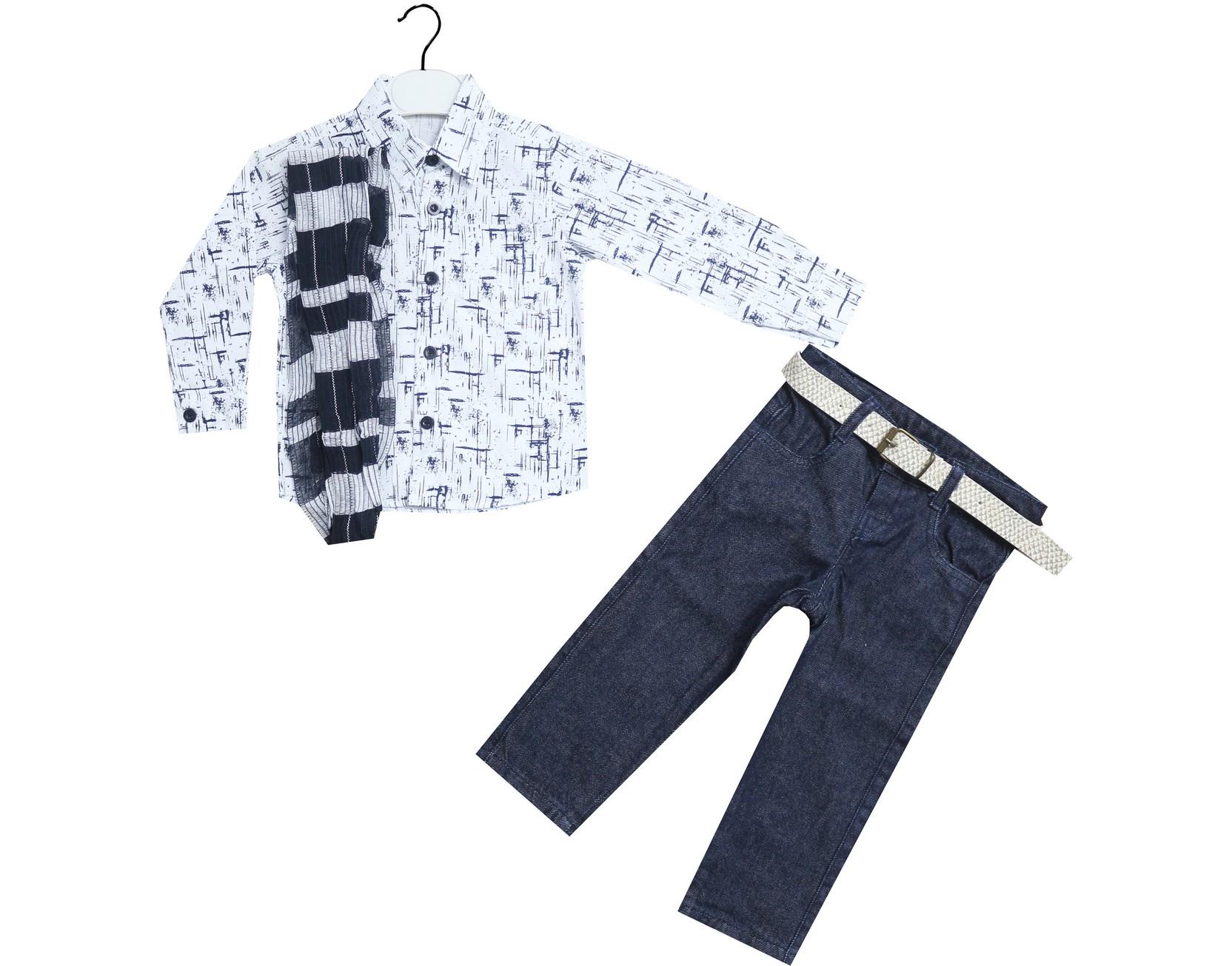 оптом детские демисезонные костюмы-двойки, рубашки с брюками для мальчиков на 1-2-3-4 лет