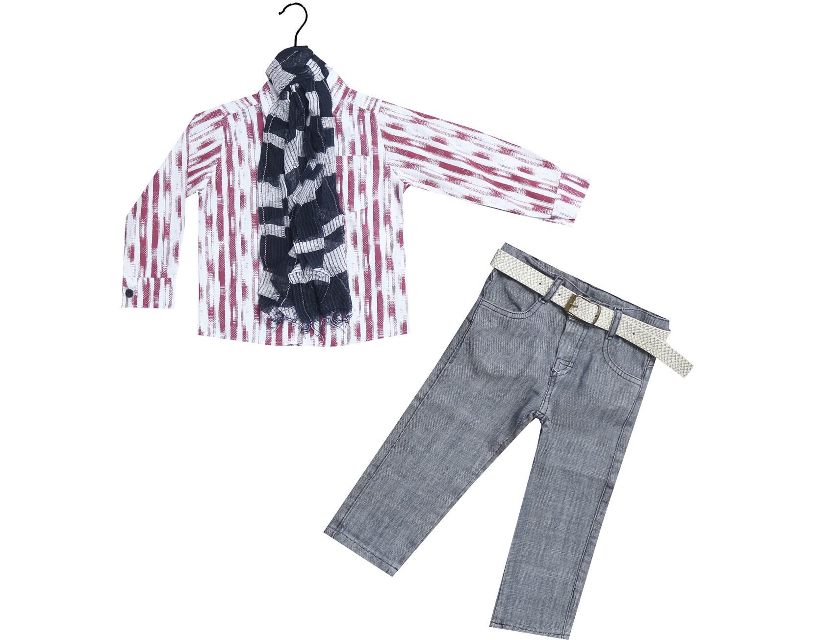 оптом детские демисезонные костюмы-двойки, рубашки с брюками для мальчиков на 1-2-3-4 лет