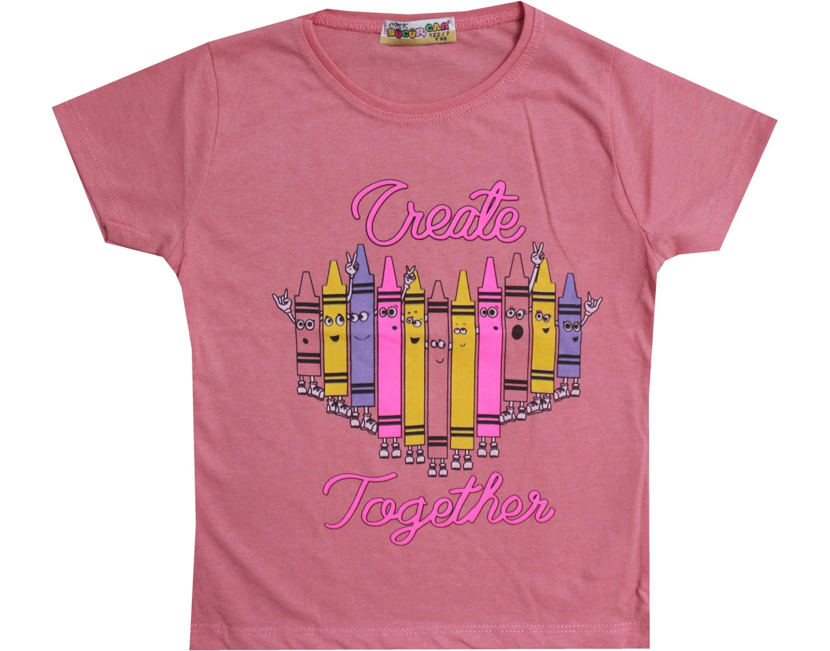 110350 оптом детские летние футболки для девочек на 3-4-5-6-7 лет