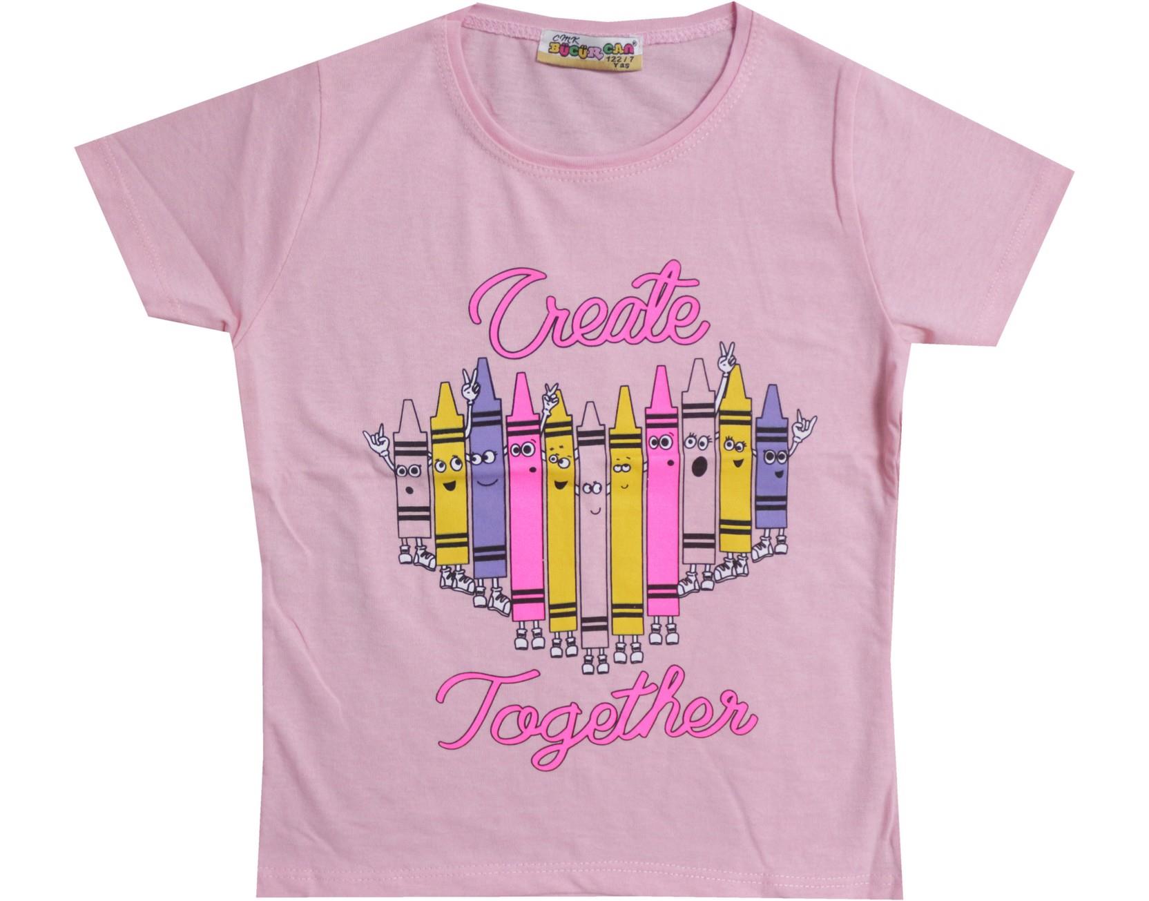 110350 оптом детские летние футболки для девочек на 3-4-5-6-7 лет