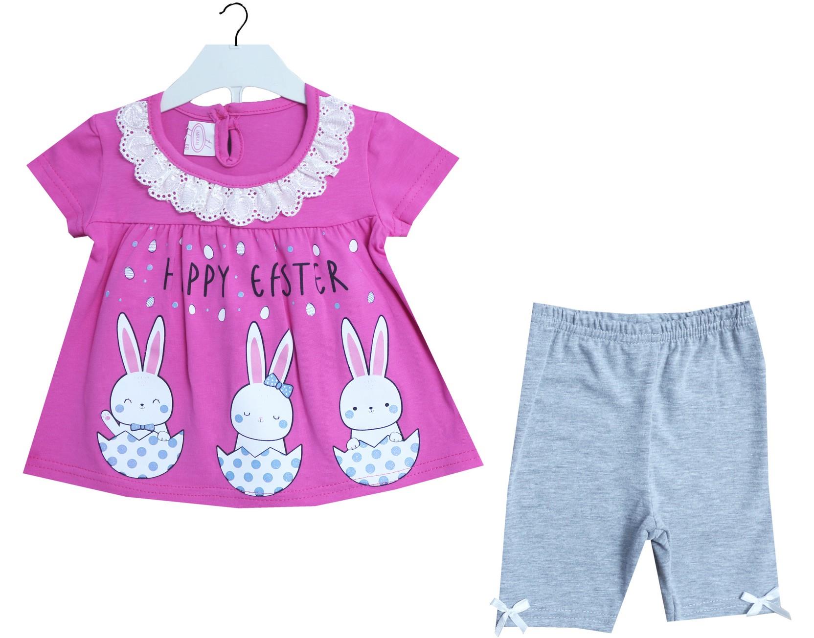 0514 оптом детские костюмы-двойки,платье с лосинами для младенцев на 6-9-12-18 месяцев