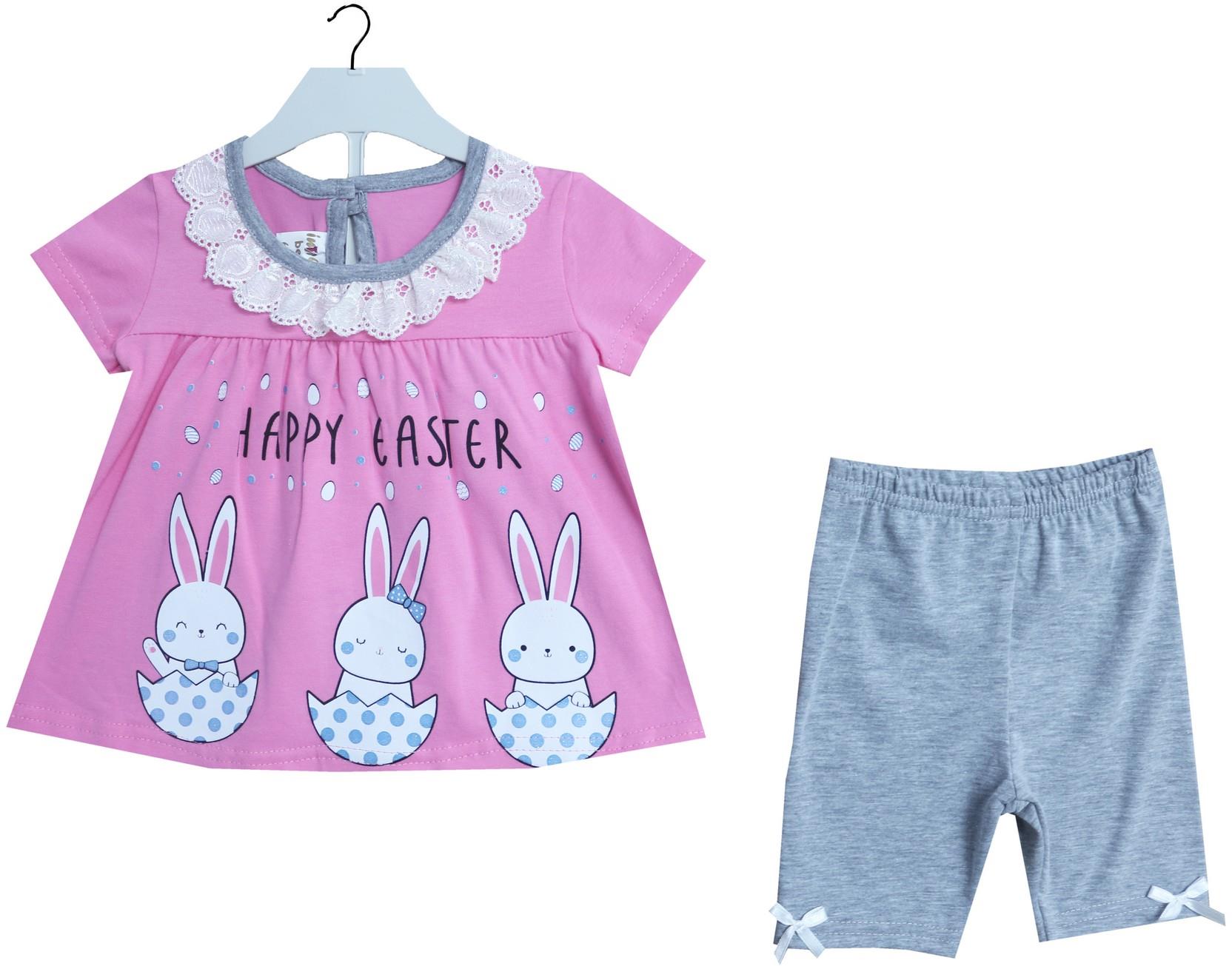 0514 оптом детские костюмы-двойки,платье с лосинами для младенцев на 6-9-12-18 месяцев