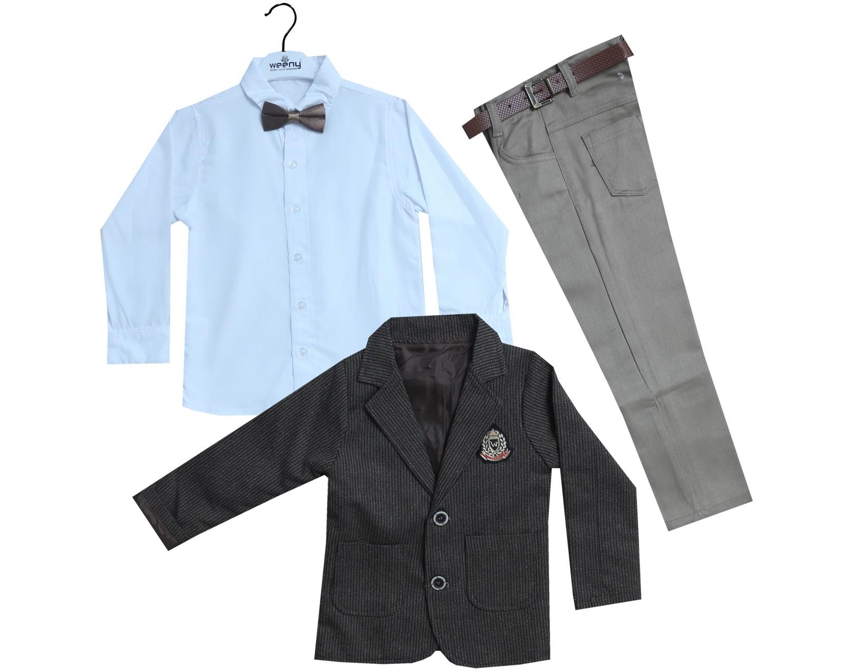 1435 оптом детские классические костюмы-тройки, пиджак+рубашки с галстуком+брюки для мальчиков на 5-6-7-8 лет 