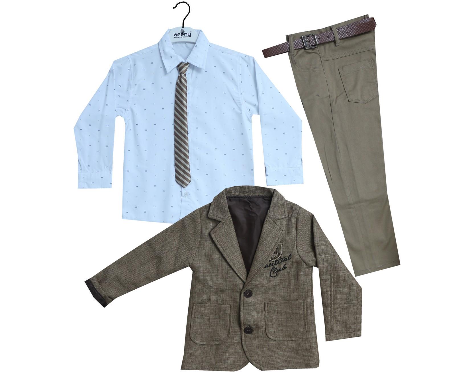 1425 оптом детские классические костюмы-тройки, пиджак+рубашки с галстуком+брюки для мальчиков на 5-6-7-8 лет 