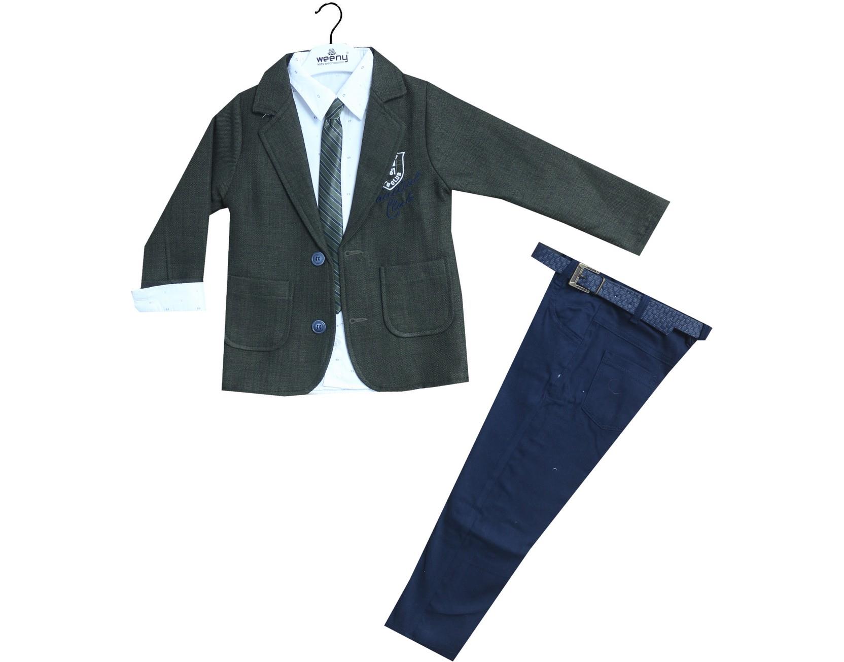 1425 оптом детские классические костюмы-тройки, пиджак+рубашки с галстуком+брюки для мальчиков на 5-6-7-8 лет