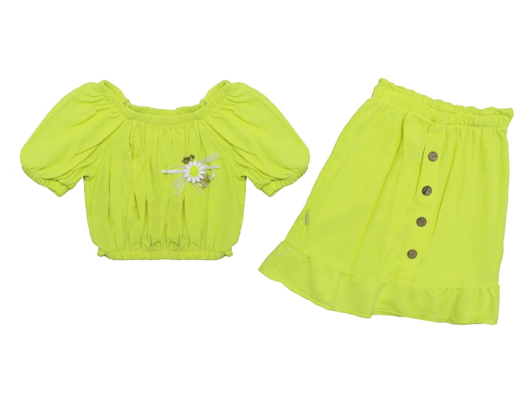 2025 оптом детские летние костюмы-двойки,кофты с юбочкой для девочек на 2-3-4-5 лет
