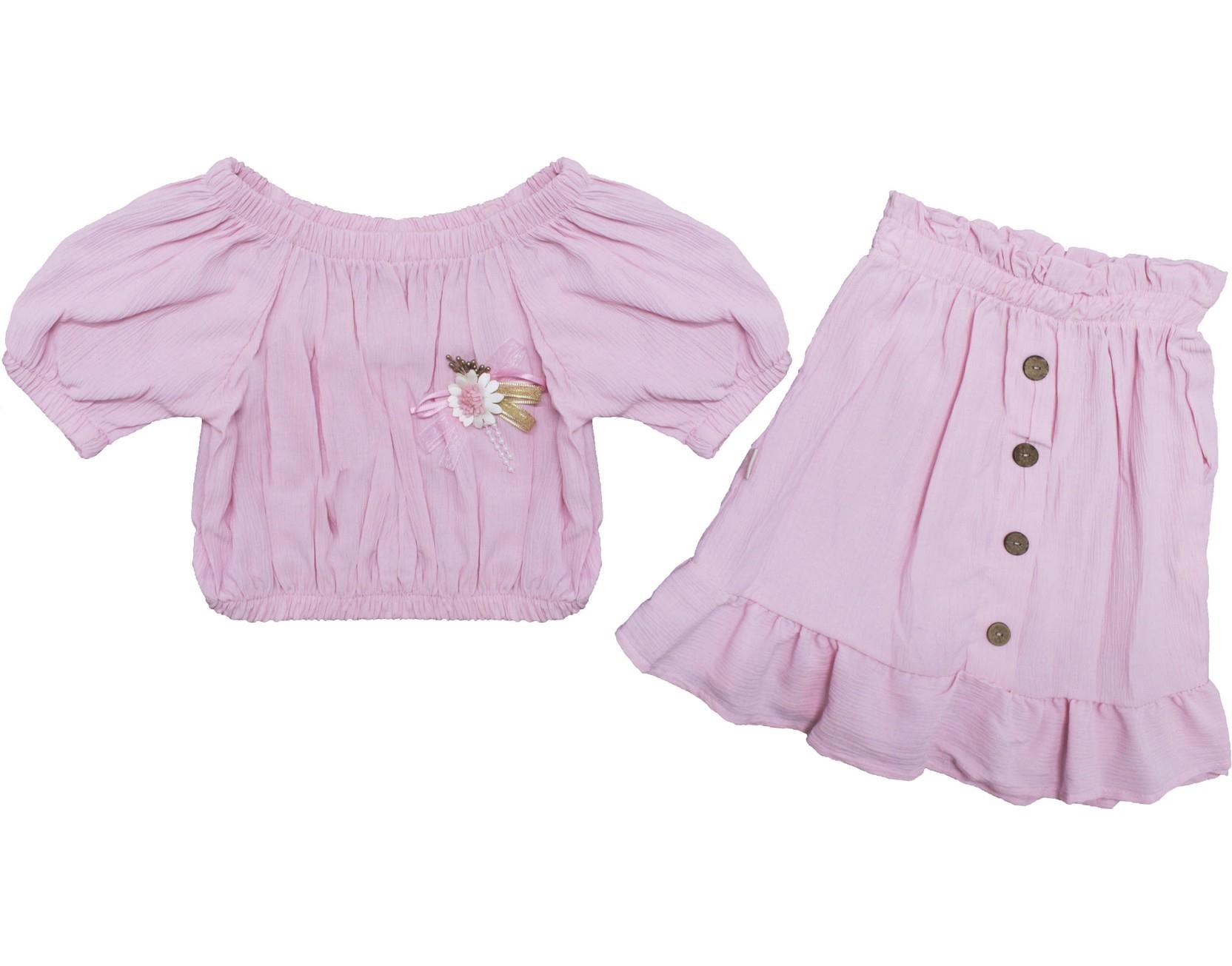 2025 оптом детские летние костюмы-двойки,кофты с юбочкой для девочек на 2-3-4-5 лет