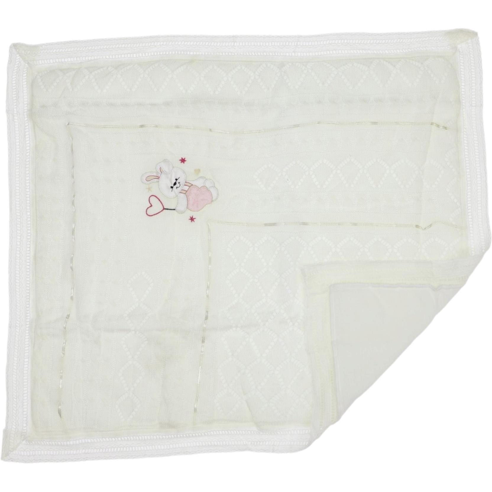 571-01 organic cotton children's knitted blanket with thick lining