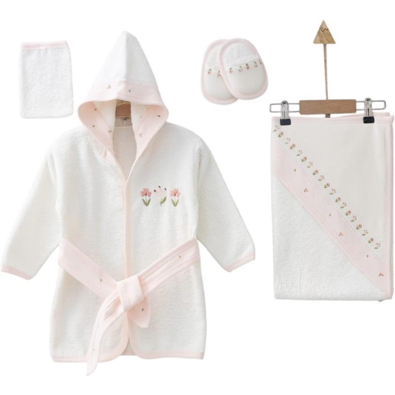 878 toptan 4 parça çocuk kutulu bornoz seti