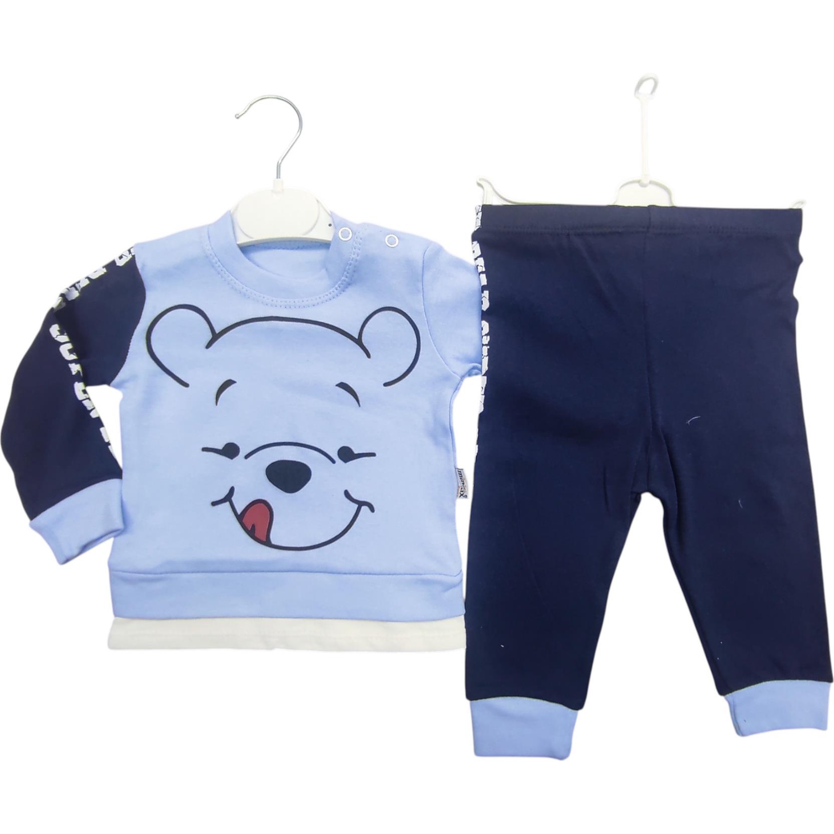 24234 الجملة الأطفال الربيع والخريف قطعتين دعوى مع الدب طباعة للبنين الذين تتراوح أعمارهم بين 9-12-18-24 أشهر