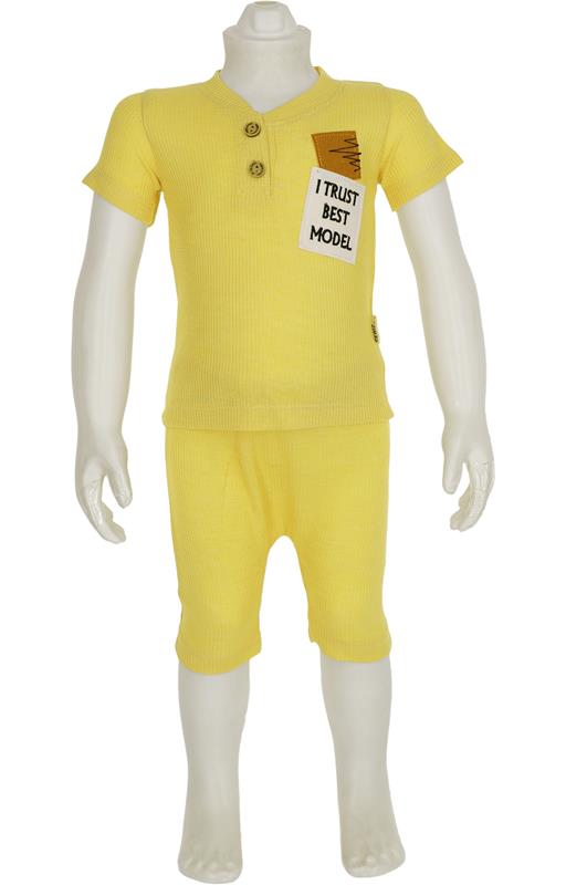 1575 sarı renk bebek yazlık giyim toptan 9-12-18 ay