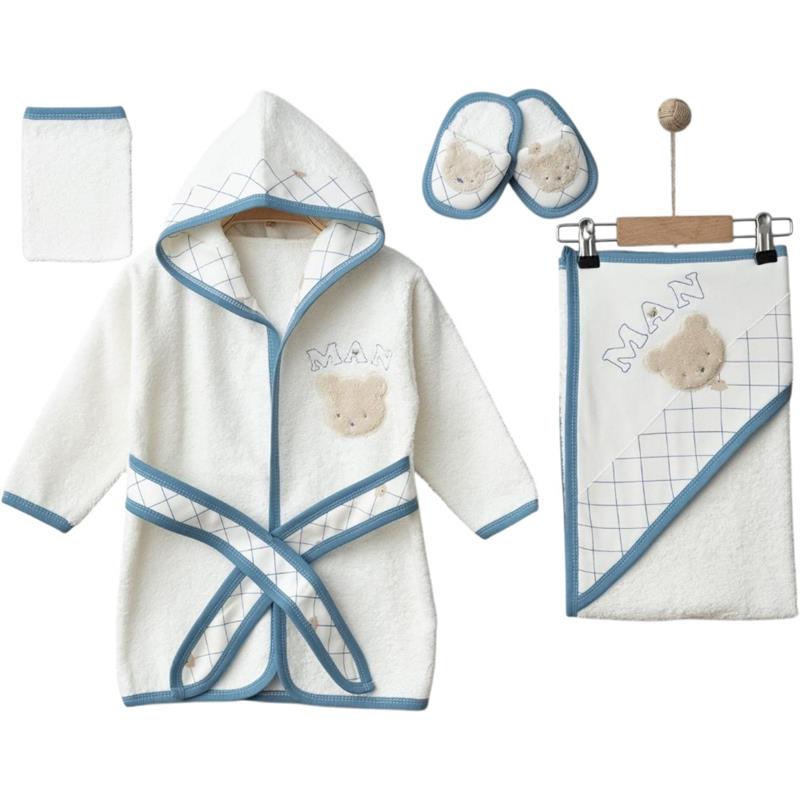 889  toptan 4 parça çocuk bornoz seti