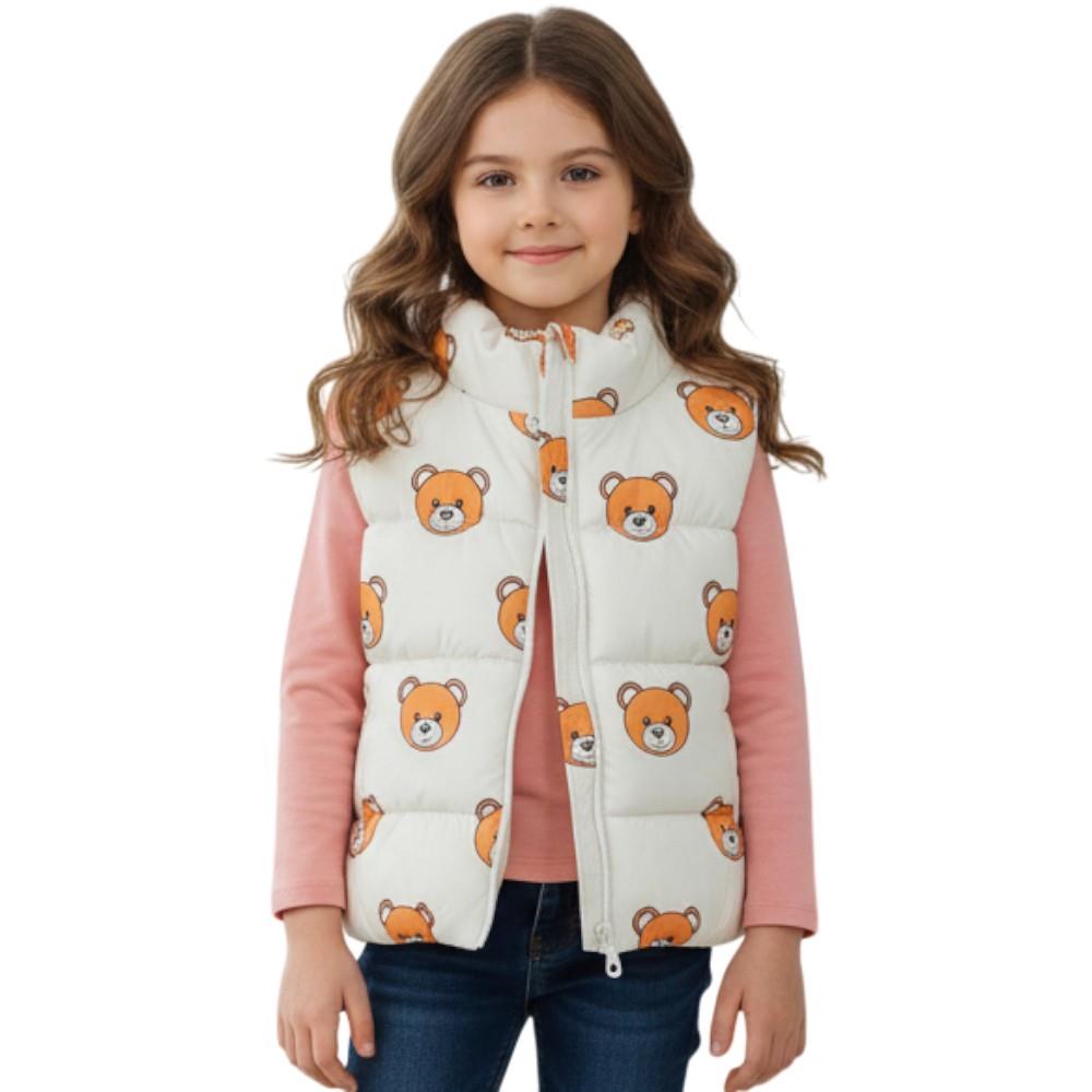 260 wholesale children's demi-season vests with synthetic padding for girls aged 2-3-4-5 years