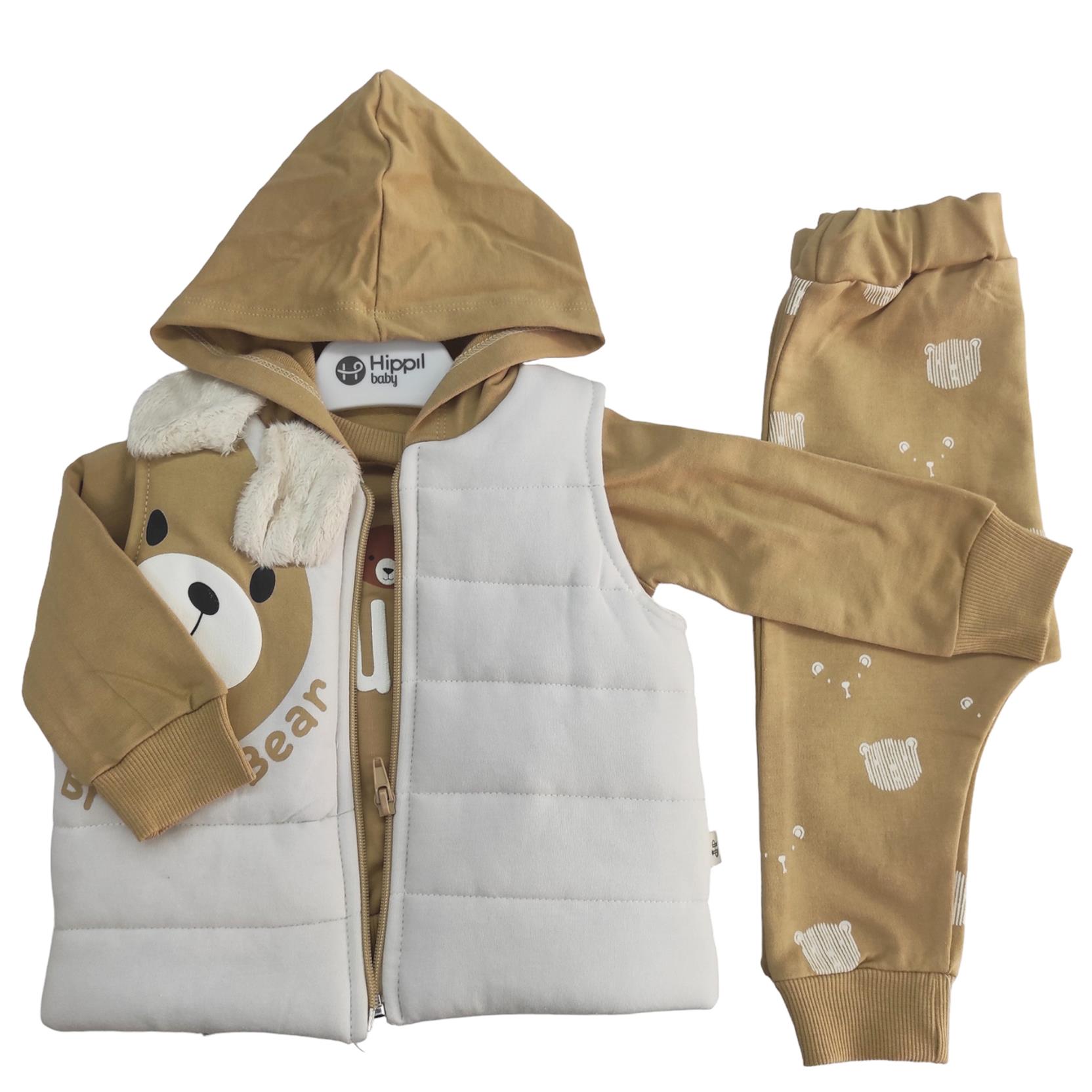 5125 الجملة الأطفال ديمي الموسم ثلاث قطع الدعاوى مع سترة مقنعين للأطفال لمدة 6-9-12 أشهر