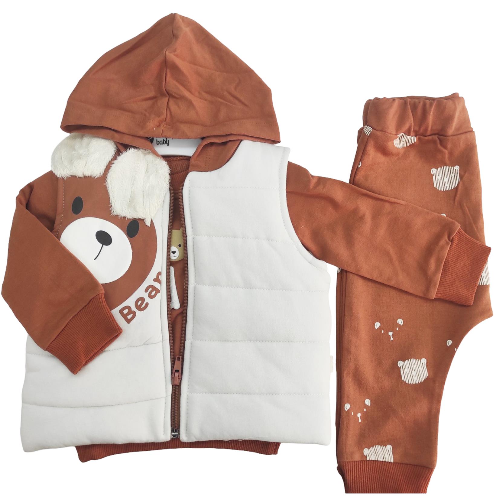 5125 الجملة الأطفال ديمي الموسم ثلاث قطع الدعاوى مع سترة مقنعين للأطفال لمدة 6-9-12 أشهر