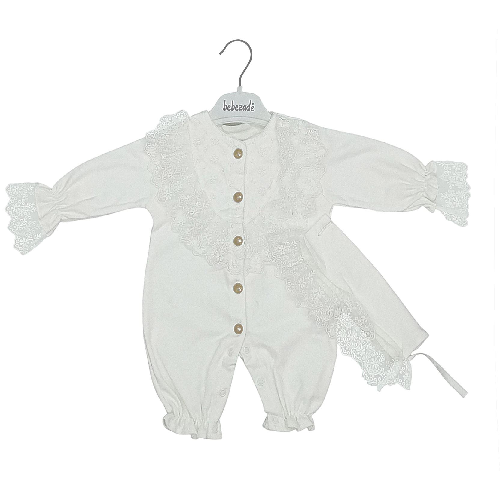 817 Dantelli kız bebek tulum modelleri toptan 3-6-9-12 ay