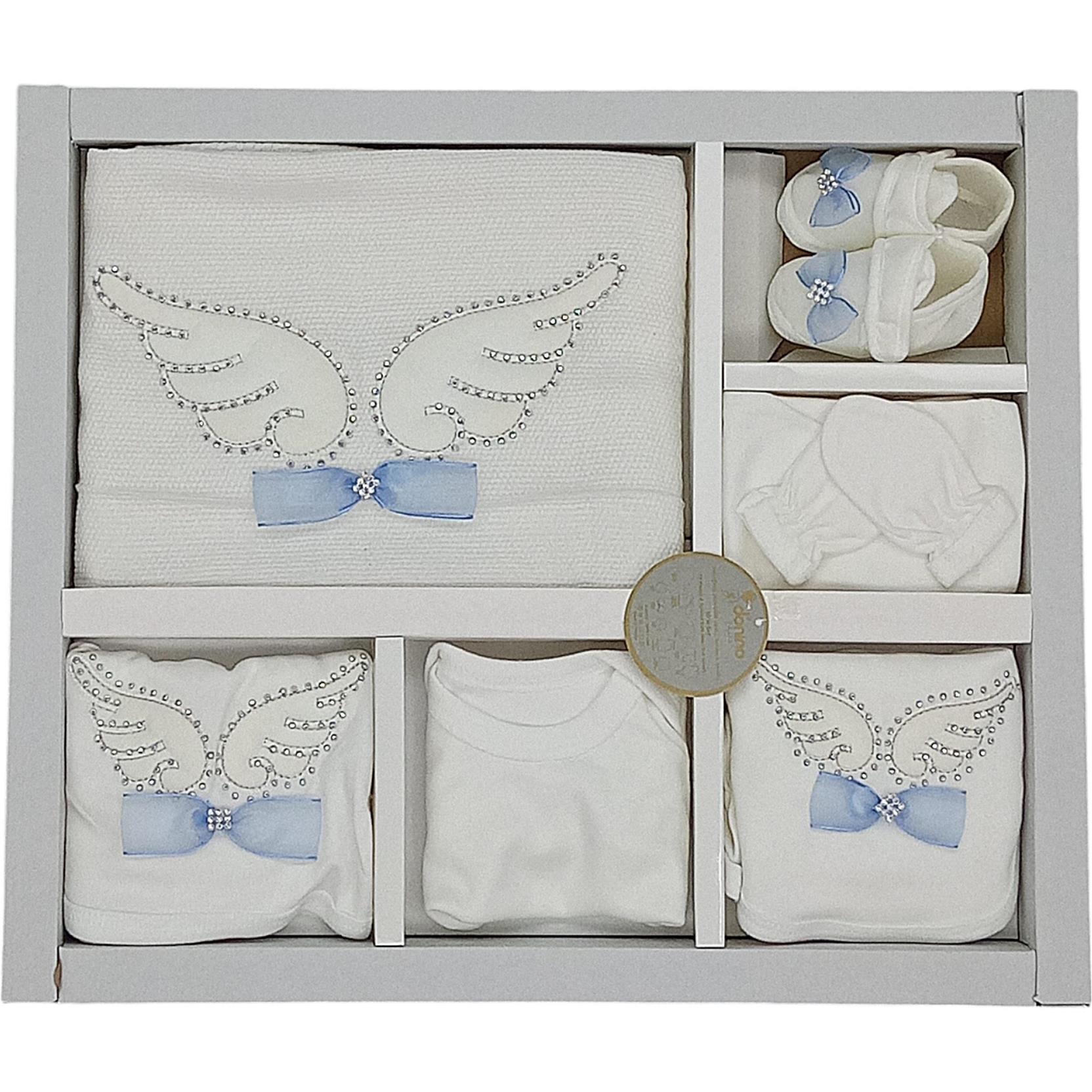 20233 طقم صندوق تطريز جناح لحديثي الولادة بالجملة - 10 قطع في صندوق