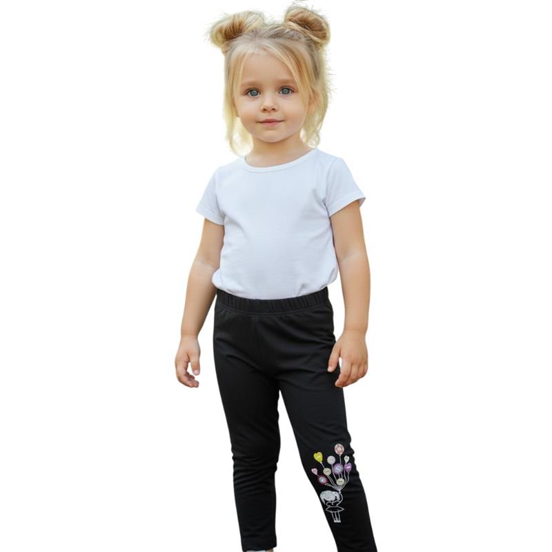 80336 toptan 1-4 yaş kız çocukları için balonlu kız nakışlı tayt