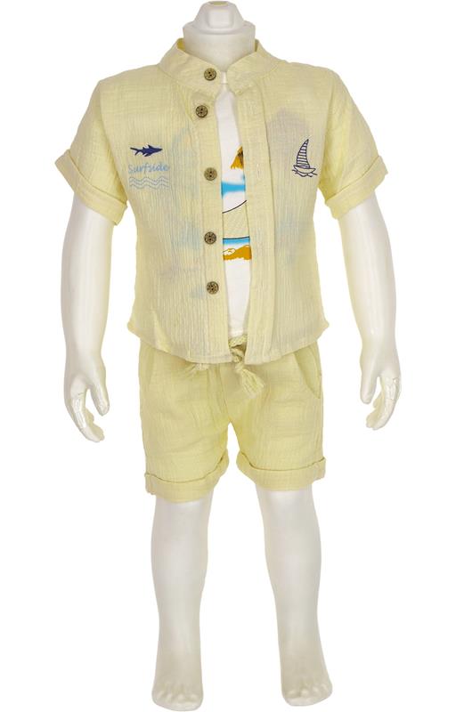 241175 lüks yazlık erkek bebek takımlar toptan 9/24 ay imalatçılar