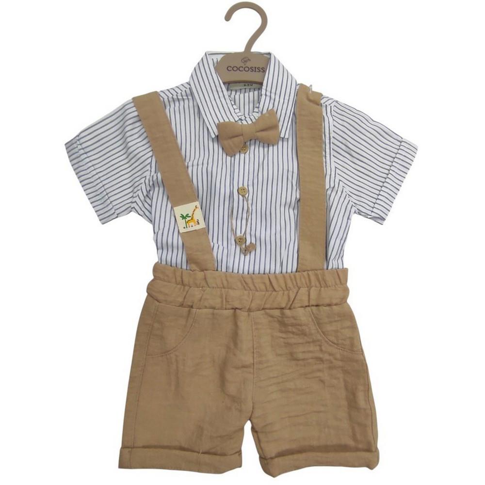 241174 الجملة قمصان الصيف للأطفال مع السراويل مع الأشرطة للبنين لمدة 9/24 أشهر