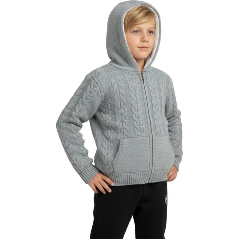 345 toptan 10-14 yaş arası kız ve erkek çocuklar için kapüşonlu mevsimlik triko hırkalar