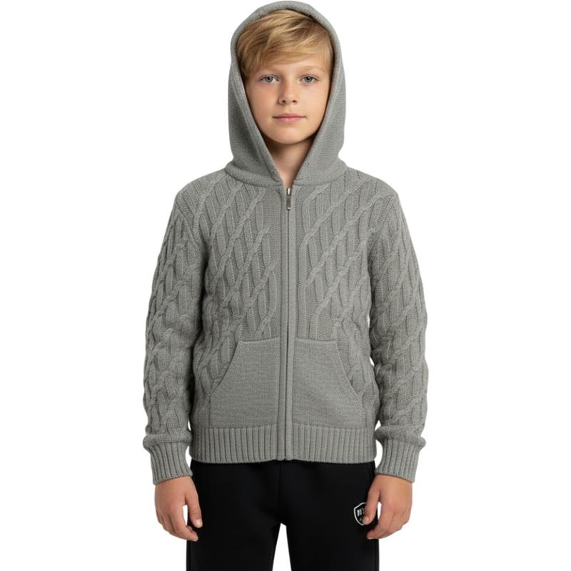 3030 toptan 4/8 yaş arası erkek çocuklar için kapüşonlu mevsimlik triko hırkalar