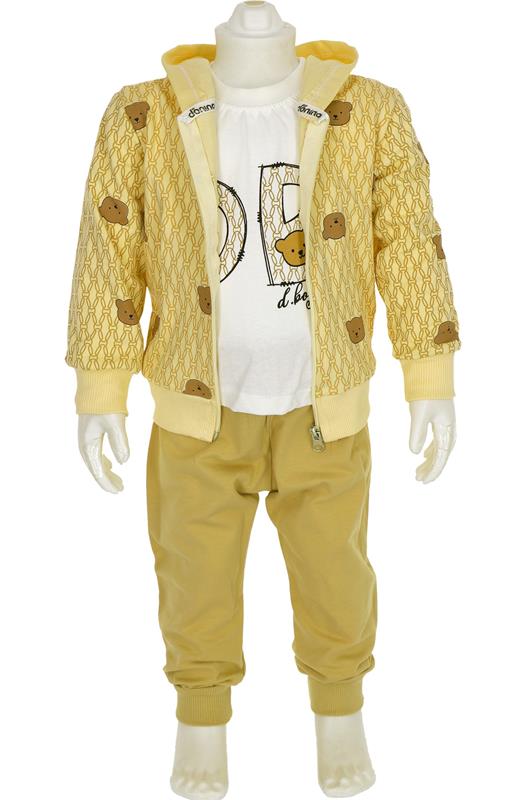 40652 sevimli ayı baskılı bebek takım toptan 9/36 ay