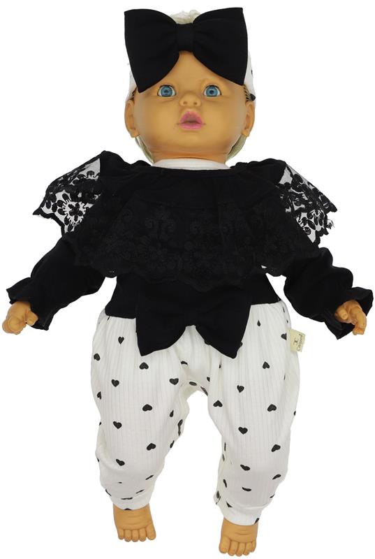 1076 siyah lüks bebek tulum takım toptan 3-6-9 ay