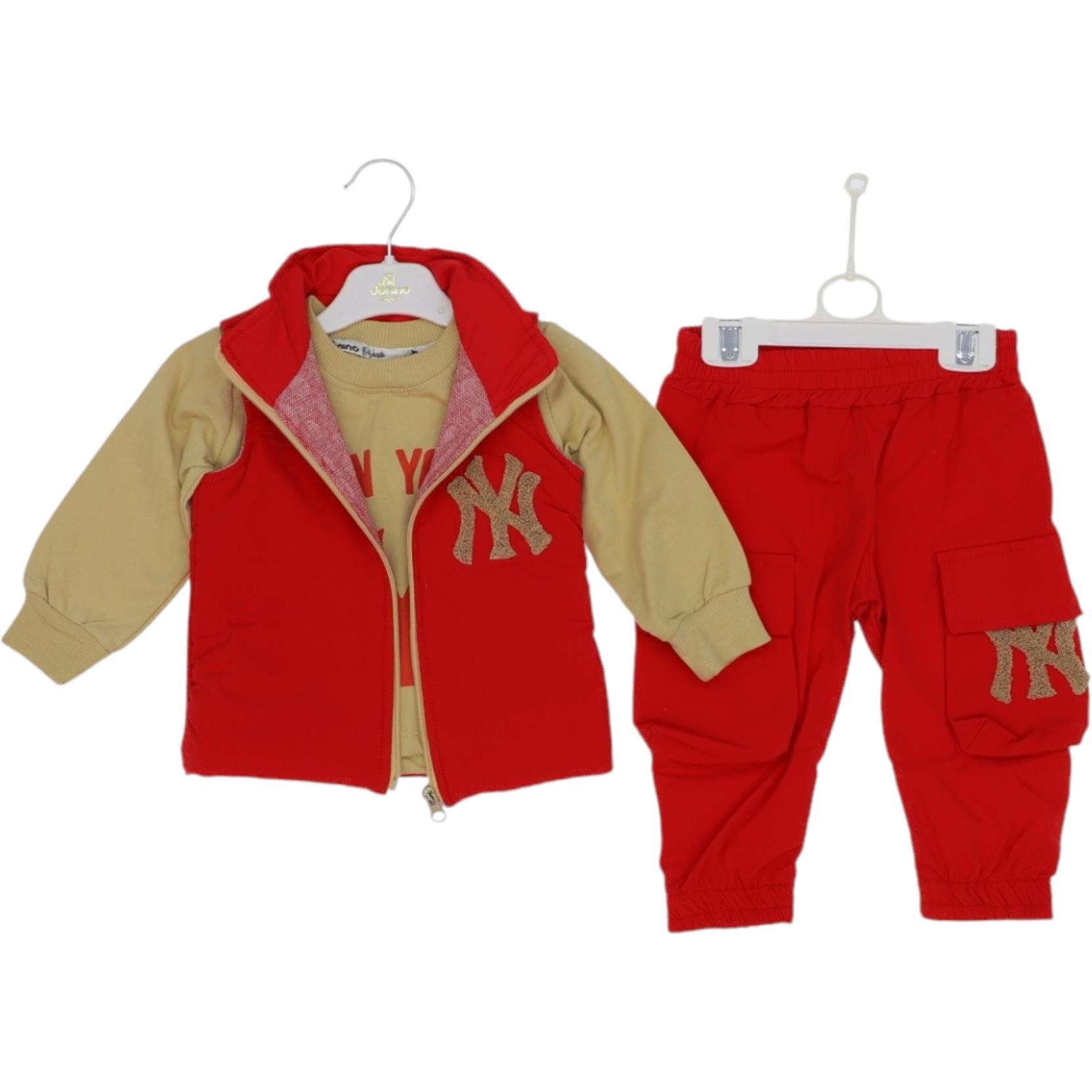 50517 оптом детские демисезонные костюмы тройки для младенцев 6/24 месяцев