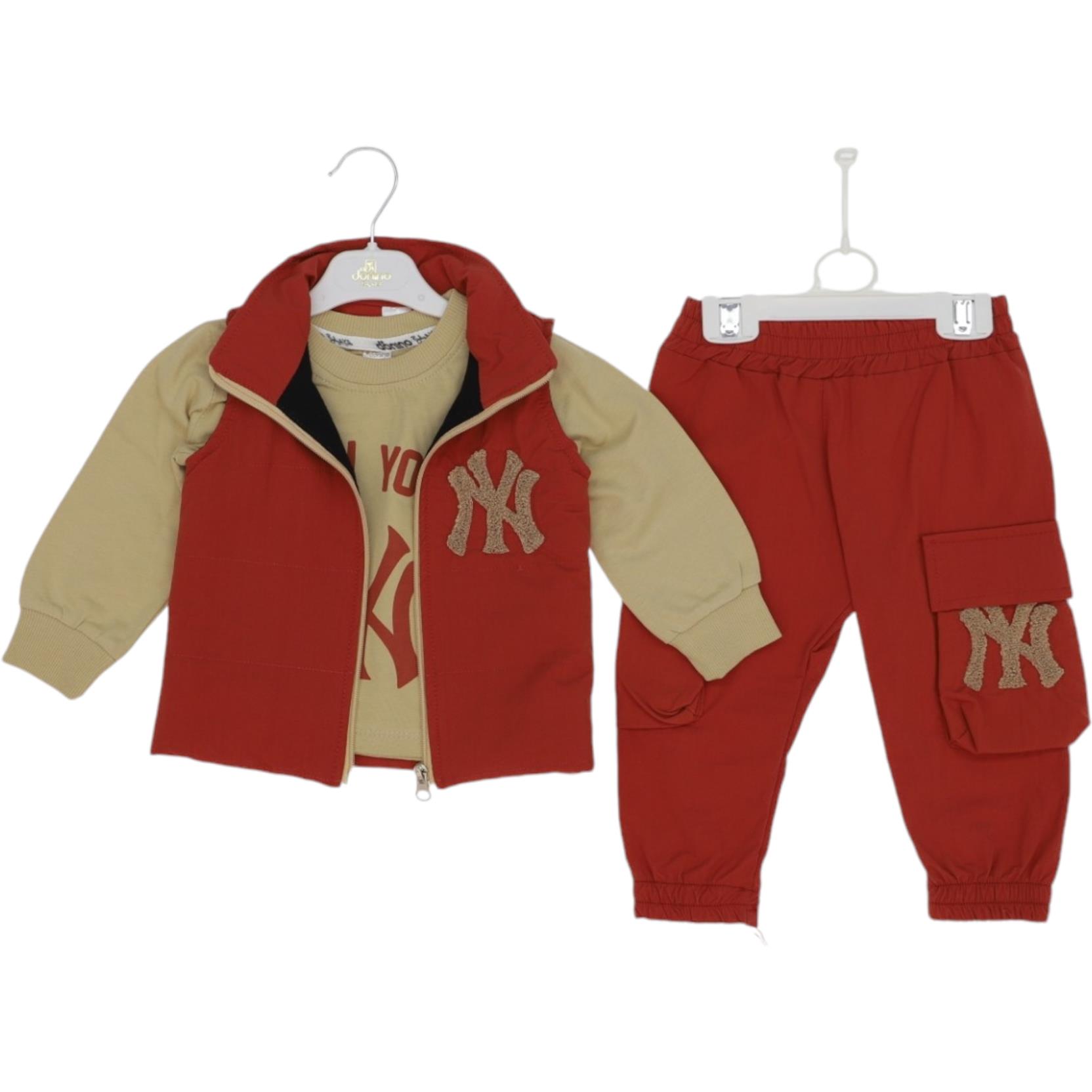 50517 оптом детские демисезонные костюмы тройки для младенцев 6/24 месяцев