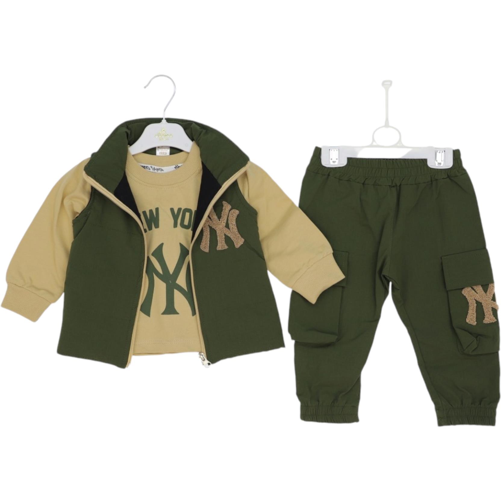 50517 оптом детские демисезонные костюмы тройки для младенцев 6/24 месяцев