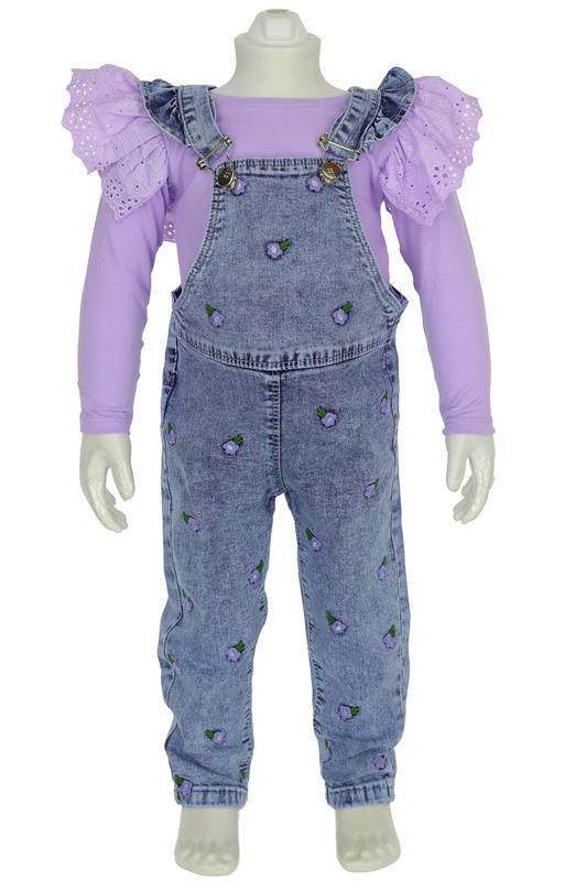 6237 kız çocuk salopet bahçıvan takım toptan 2/5 yaş