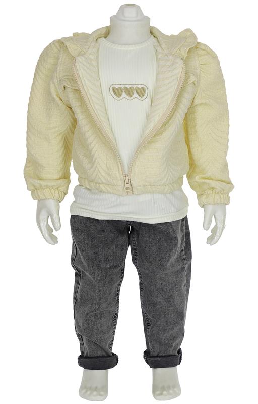 2180 kalp baskı lüks kız çocuk takım toptan 2/5 yaş