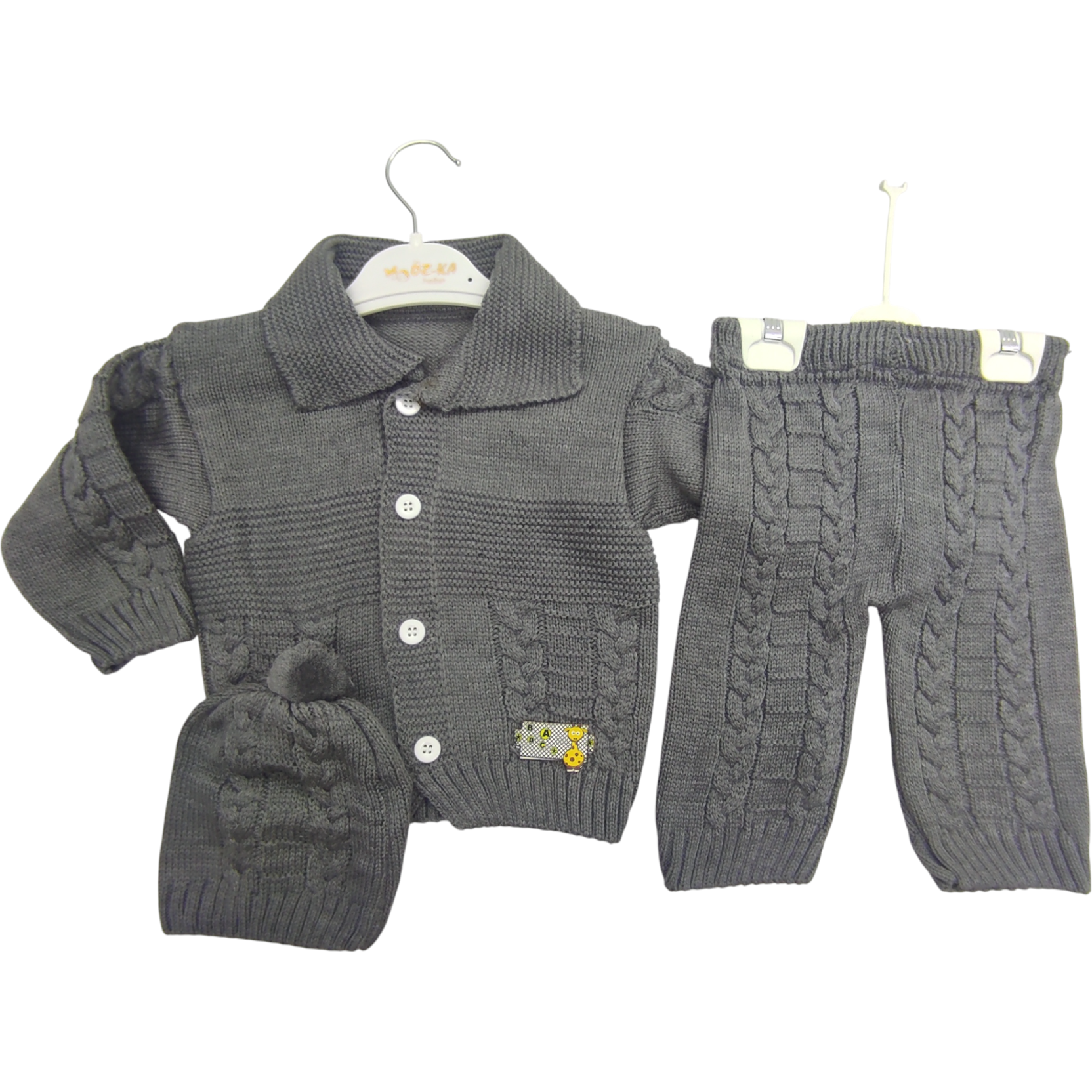 3003 الجملة الربيع والخريف محبوك قطعتين دعوى مع قبعة للأطفال الذين تتراوح أعمارهم بين 3-6-9 أشهر