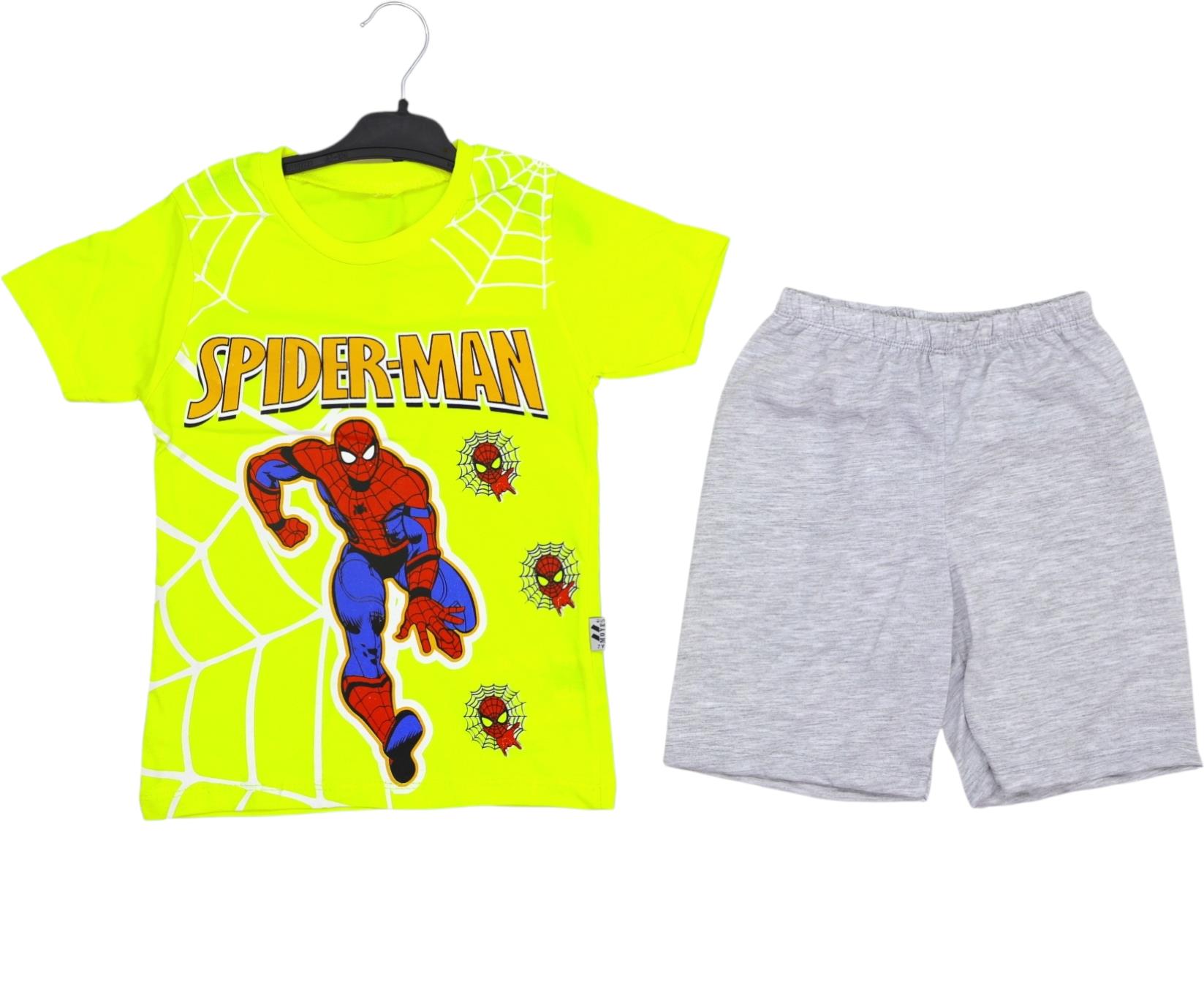 4772 spiderman printed summer kids clothes wholesale 7/10 age spaydırmen
