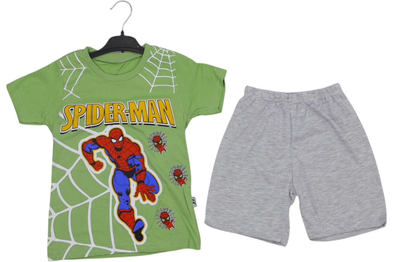 4772 spiderman printed summer kids clothes wholesale 7/10 age spaydırmen