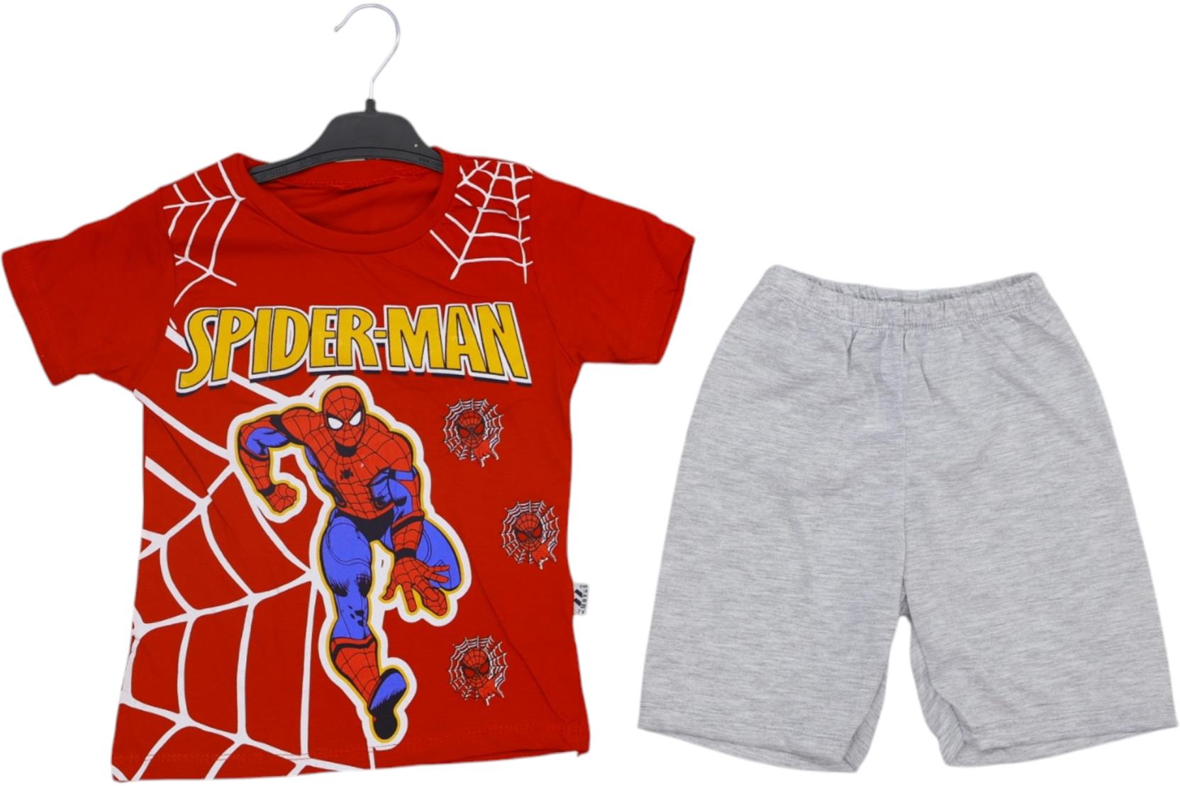 4772 spiderman printed summer kids clothes wholesale 7/10 age spaydırmen