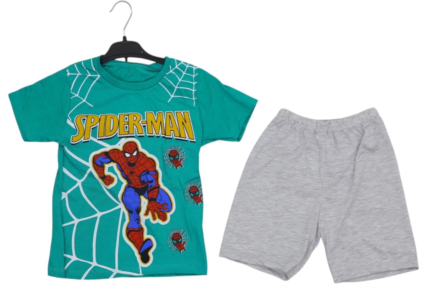 4772 spiderman printed summer kids clothes wholesale 7/10 age spaydırmen