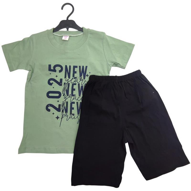1260 toptan 5/8 yaş erkek çocuklar için şortlu tişörtlü yazlık ikili takım