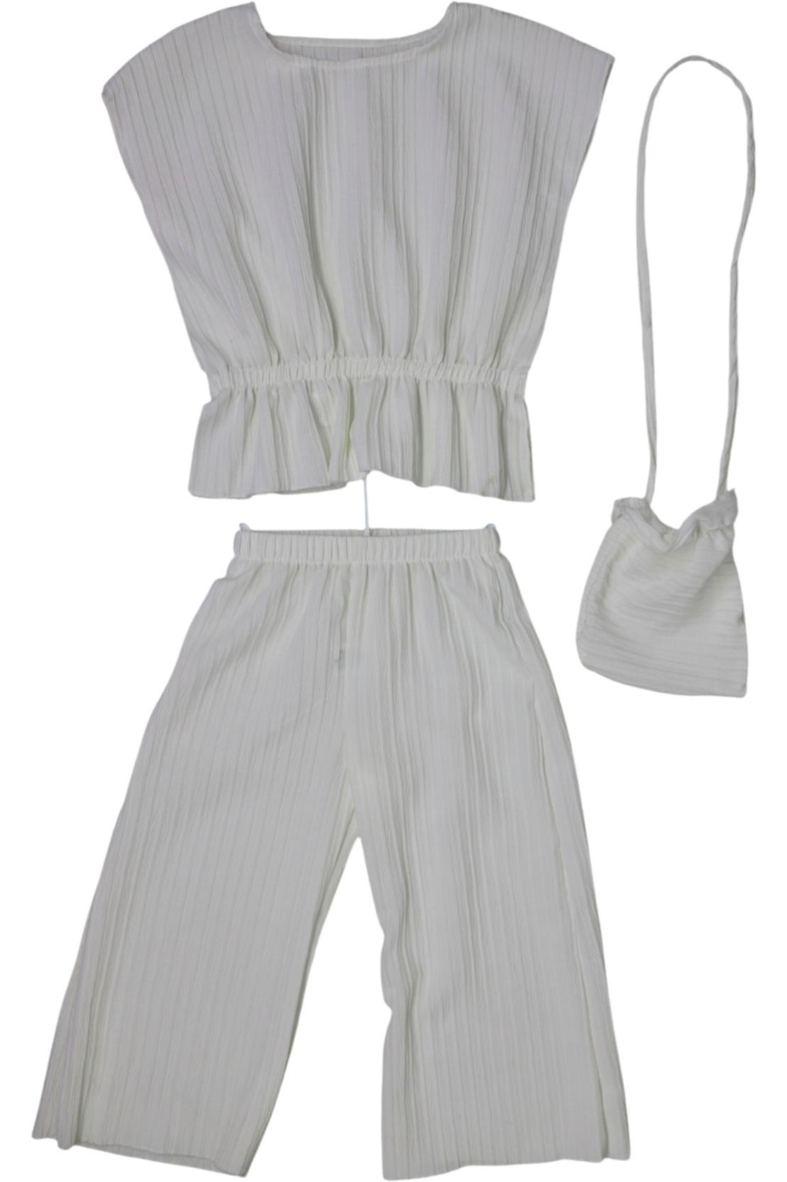 25103 بدلات صيفية للأطفال بالجملة من قطعتين مع حقيبة يد للبنات لمدة 3/6 أشهر