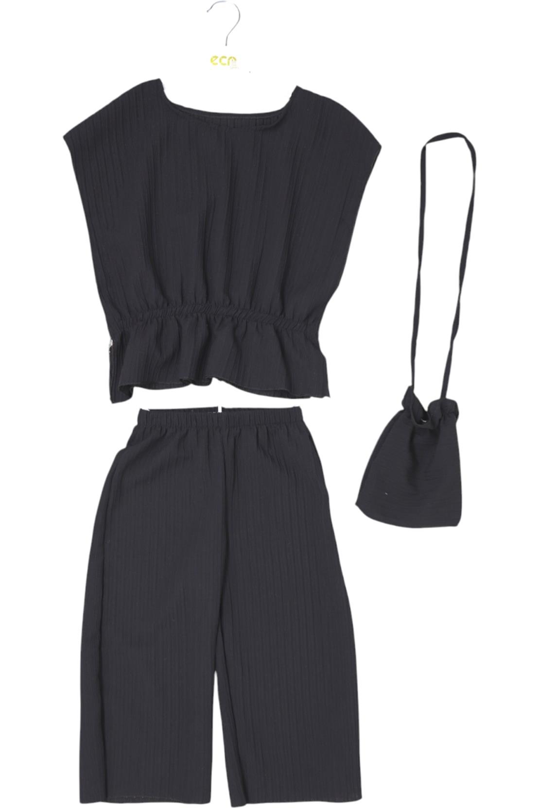 25103 بدلات صيفية للأطفال بالجملة من قطعتين مع حقيبة يد للبنات لمدة 3/6 أشهر