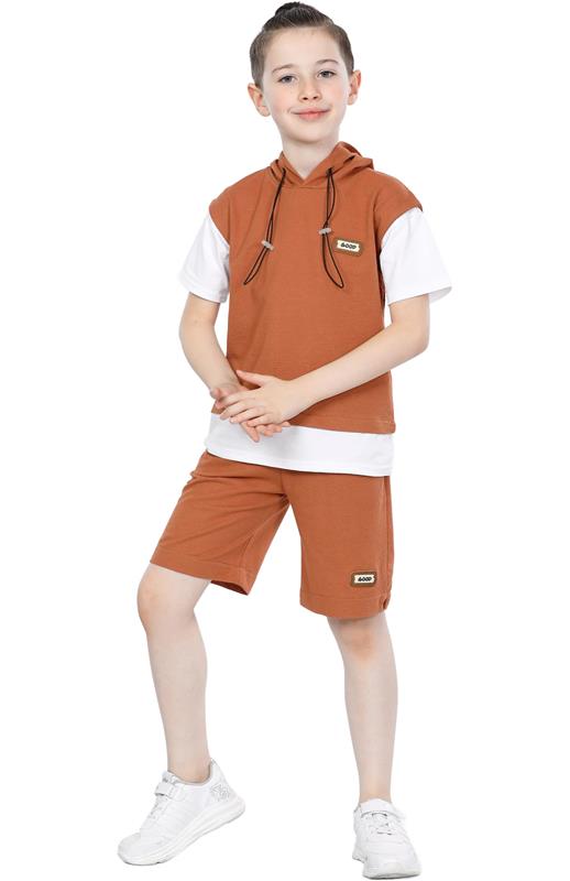 51037 yeni sezon yazlık erkek çocuk giyim toptan 5/8 yaş petek kumaş