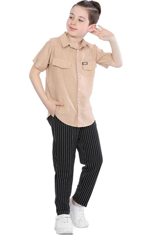 51045 yazlık lüks erkek çocuk giyim toptan 5/8 yaş sofia cepli