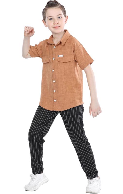 51046 yazlık gmlek pantolon erkek çocuk takım 9/12 yaş toptan