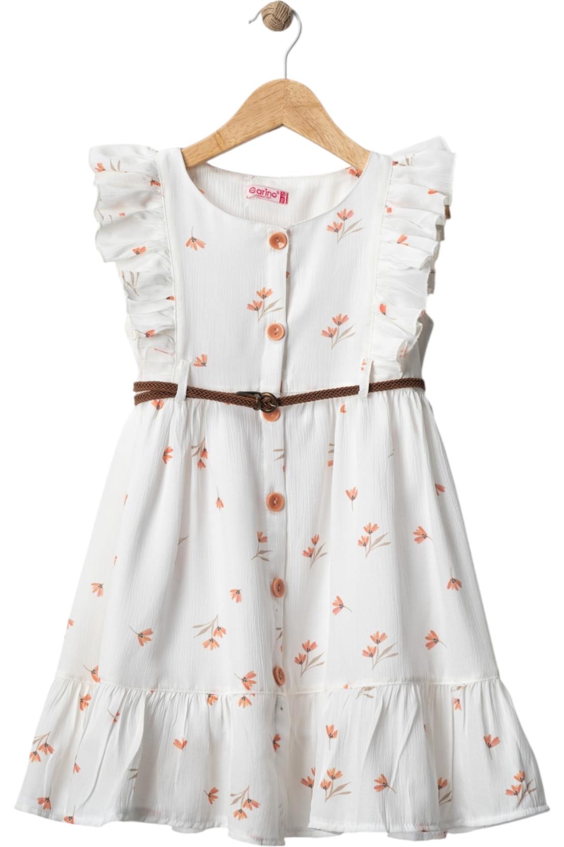 4323 kız çocuk elbiseleri toptan 9/12 yaş fırfır çiçekli desen