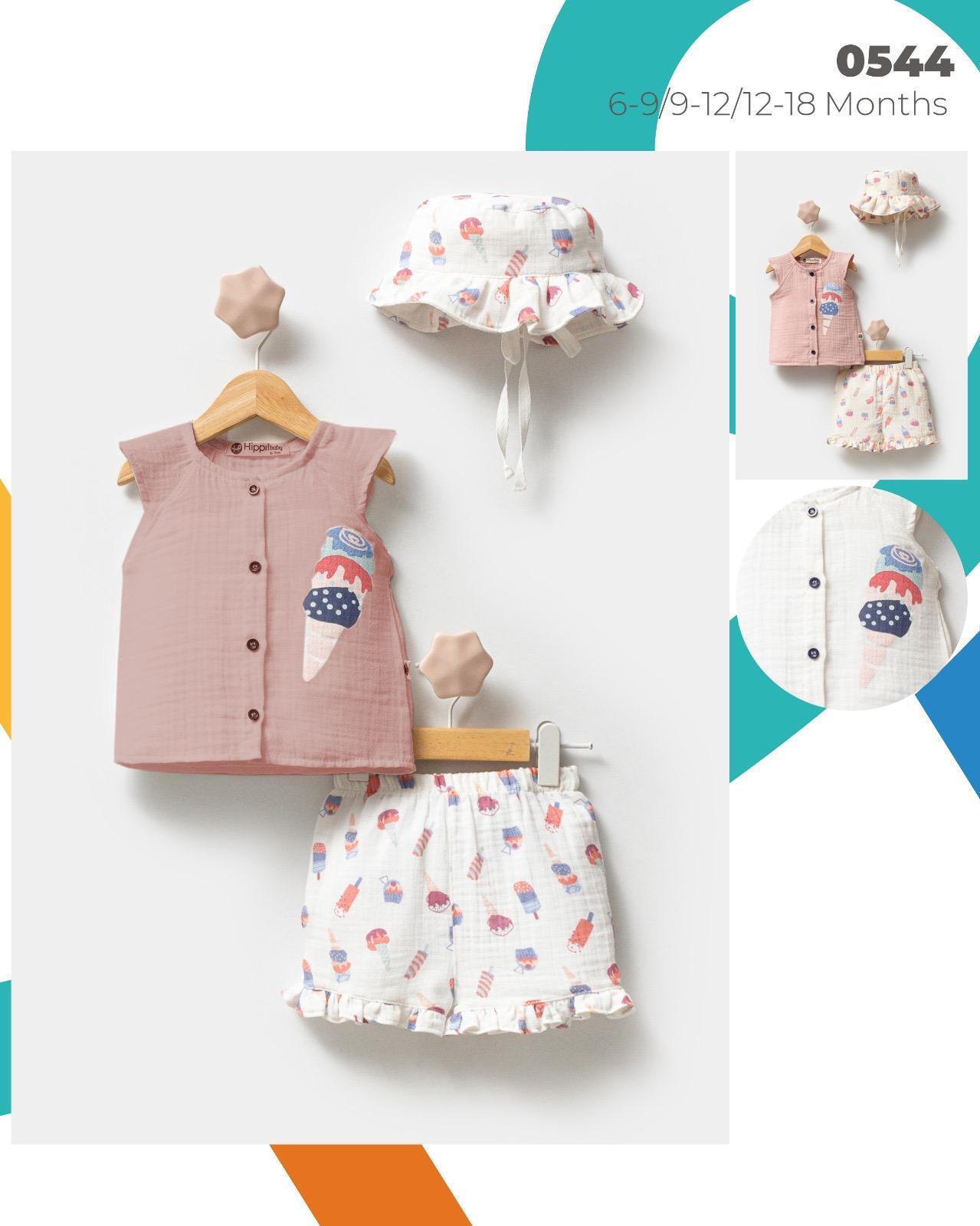 0544 оптом детские летние костюмы двойки для младенцев на 6-9-12 месяцев